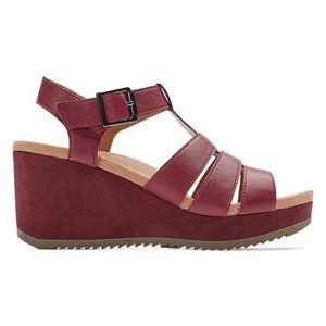 New Vionic Burgundy Wedge Sandal, SZ 11